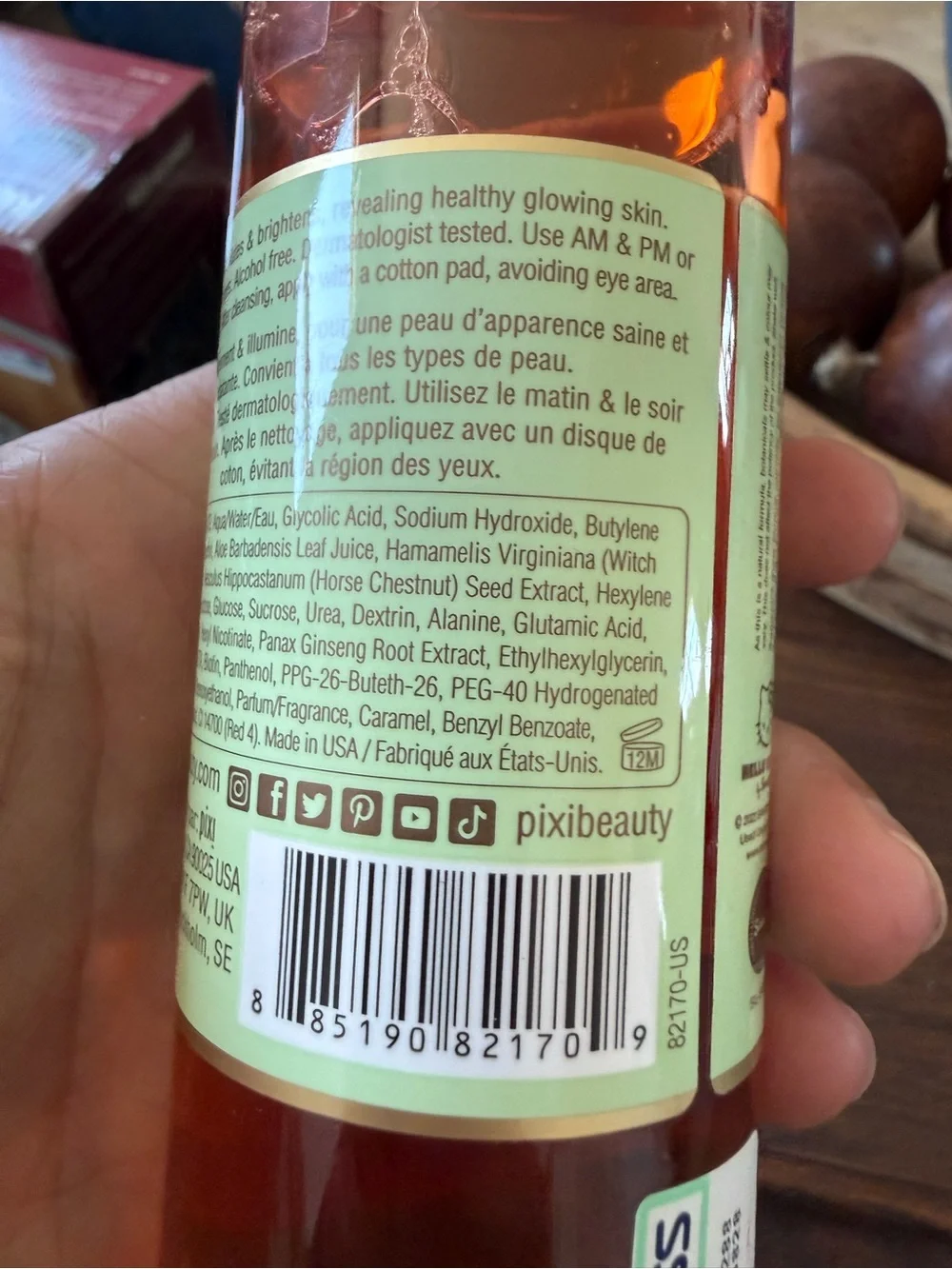 Pixi Beauty Hello Kitty Glow Tonic, 5% Glycolic Acid Exfoliating Toner 3.4 fl oz